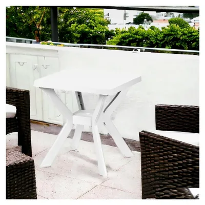 Produktbild von Quadratischer Gartentisch, 70x70x72 cm, Farbe Weiß