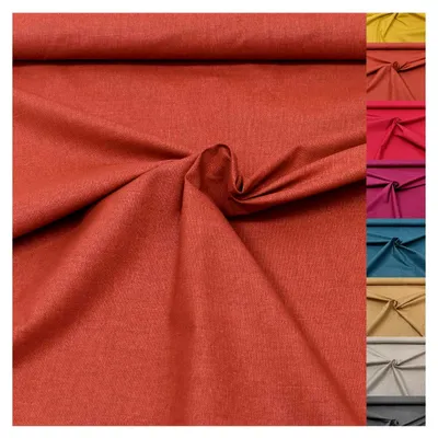Produktbild von Baumwollstoff mit Leinen-Optik Meterware 50cm (Terracotta)