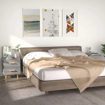 Image de vidaXL Tables de nuit 2 pcs. Gris Sonoma 40x35x47,5 cm