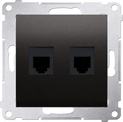 Produktbild von Doppel- Telefonsteckdose UAE RJ12 (Modul) anthrazit matt Kontakt Simon 54 Premium DT2.01/48
