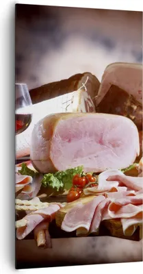 Produktbild von Bild auf Leinwand - Leinwandbild - Essen Essen Wurst Kräuter - 65x120cm - Wand Bild - Wanddeko - Leinwanddruck - Bilder - Kunstdruck - Wanddekoration - Leinwand bilder - Wandkunst - PA65x120-2568