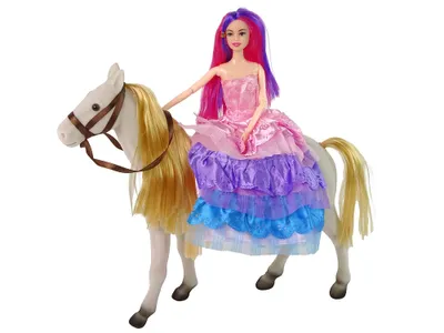 Immagine prodotto di Bambola principessa con accessori per figure di pony bianco.