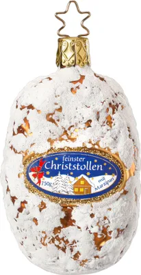 Produktbild von Christbaumschmuck Christstollen Gebäck Glas 8.5cm, 1 Stück