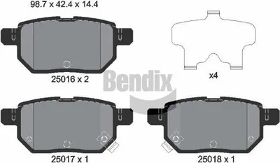 Produktbild von BENDIX BRAKING BENDIX Bremsbelagsatz, Scheibenbremse x BPD2217