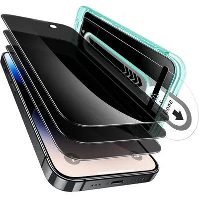 Image de Film de protection d'écran pour iPhone 14 Pro Max, lot de 3, protection anti-regard, verre trempé, dureté 9H, résistant aux rayures