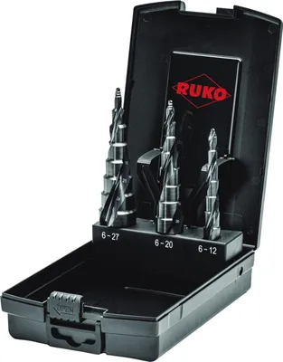 Zdjęcie produktu dla Zestaw wierteł RUKO ULTIMATECUT HSS RUnaTEC z końcówką FLOWSTEP® - 3-częściowy - 101687PRO