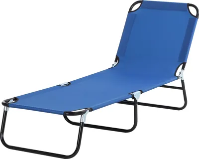 Produktbild von Sonnenliege,5-fachverstellbareRückenlehne,schnelltrocknend,Metallrahmen,190x56x28cm,Blau