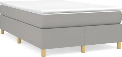 Produktbild von Boxspringbett mit Matratze Hellgrau 120x190 cm Stoff