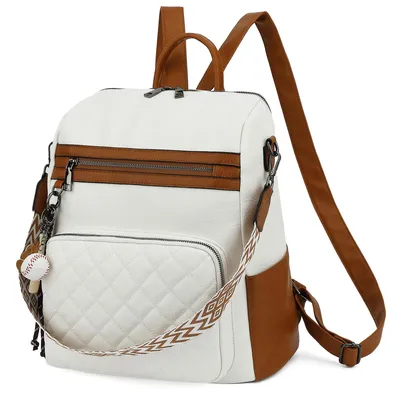 Produktbild von Cityrucksack Damen Rucksack Wasserdicht Anti-Diebstahl PolyurethanMode Reisen klein Handtasche Schultertasche 2 in 1 für Reise Outdoor
