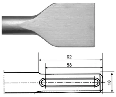 Obrázek produktu pro Döngesův sekáč, držák SDS-max, délka 400 mm, šířka 50 mm (plochý sekáč)