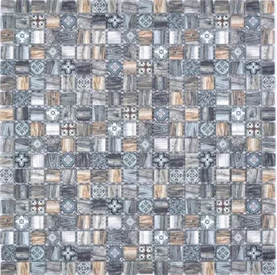 Produktbild von Mosaikfliese Glasmosaik Kombi Retro wood braun dunkel Wand Bad Küche MOS78-W99_f