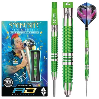 Produktbild von RED DRAGON Peter Wright Snakebite Mamba 2: 22g Tungsten Darts mit Flights und Schäfte