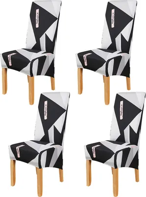 Produktbild von Stretch Stuhlhusse 4 pcs, Parsons Stuhl Slipcover-Stuhlbezüge für Speisesaal, Geometrisch