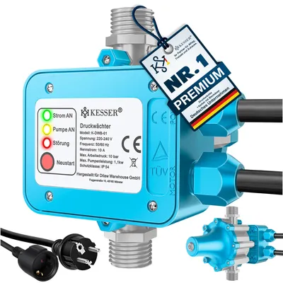 Produktbild von KESSER® Druckschalter Druckwächter Pumpensteuerung Gartenbewässerung mit Kabel