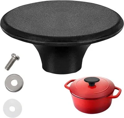 Obrázek produktu pro Náhradní knoflík pro rukojeť víka Dutch Oven, vhodný pro nerezovou ocel, velký, černý