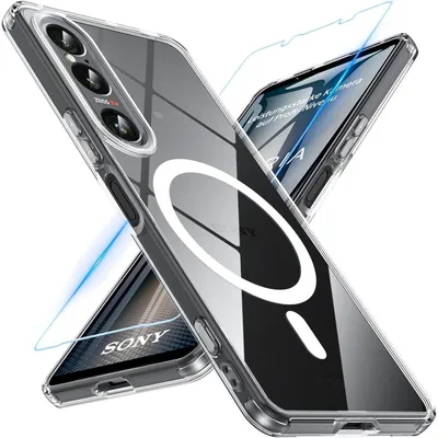 Image de Coque de protection pour Sony Xperia 1 VII, en verre trempé, compatible MagSafe, transparente et résistante aux chocs