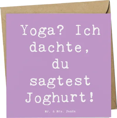 Produktbild von Mr. & Mrs. Panda Grußkarte Spruch Yoga Humor - Lavendeltraum - Geschenk, doppelkarte, Entspannung, anlasskarte, Fitness, Teamsport, Gemeinschaft, Geist, Sportart, Sport