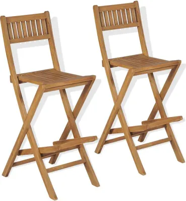 Produktbild von Klappbare Garten-Barhocker 2 Stk. Massivholz Teak