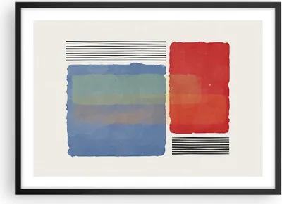 Produktbild von Gerahmtes Poster - Schwarzer Rahmen - Stück Geometrisch Rechtecke - 70x50 cm - Wand Bild - Wanddeko - Wandbilder - Kunstposter - Wandposter - Bilderrahmen - Bilder - Kunstdruck - P2BAA70x50-4809