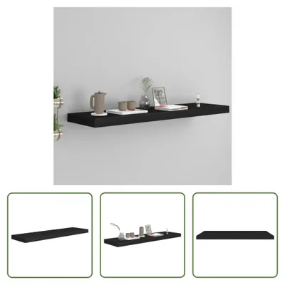 Produktbild von The Living Store Schweberegal Schwarz 90x23,5x3,8 cm MDF