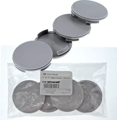 Produktbild von 4X 59mm Nabenkappen Felgen Deckel Kappen Grau Flach kompatibel mit AEZ Dezent Dotz Enzo