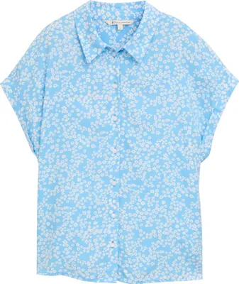 Produktbild von Tom Tailor Damen Bluse aus fließender Viskose mit kurzen Seitenschlitzen