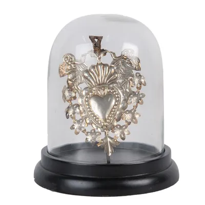 Immagine prodotto di Campana Clayre & Eef Ø 13x17 cm Cuori in vetro color argento