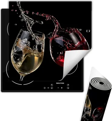 Produktbild von Herdabdeckplattee Glaskeramikkochfeld-Abdeckung 50x52 cm Anti Rutsch Matte Aufrollbar, Schwarz Wein