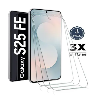 Produktbild von 3X Samsung Galaxy S25 FE - Panzerglas - Panzerfolie Schutzglasfolie Displayschutzglas Echt Glas Schutz Folie Display Glasfolie 9H 3 Stück