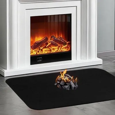 Zdjęcie produktu dla Podkład żaroodporny - mata ochronna pod palenisko - bezpieczne grillowanie i gotowanie - wysoka odporność na temperaturę - 100 x 60 cm - czarny