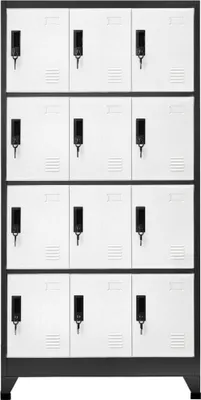 Produktbild von vidaXL Schließfachschrank Anthrazit und Weiß 90x45x180 cm Stahl
