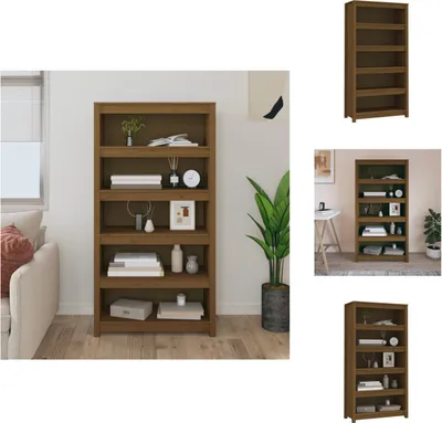Obrázek produktu pro vidaXL Regál na knihy medově hnědý 80x35x154 cm borovicový masiv - Regály a knihovny