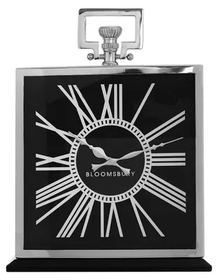 Wandklok aus Metall, schwarz, 33x8x42 cm, analog, leise