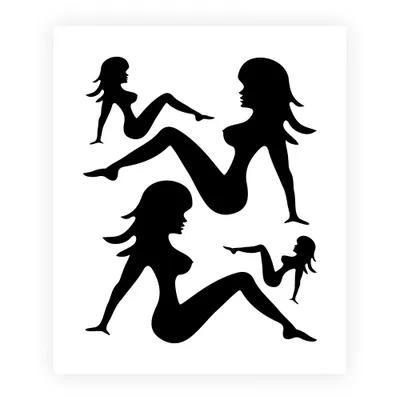 Produktbild von Sticker Aufkleber Silhouette Frau Schwarz 14 x 16 cm