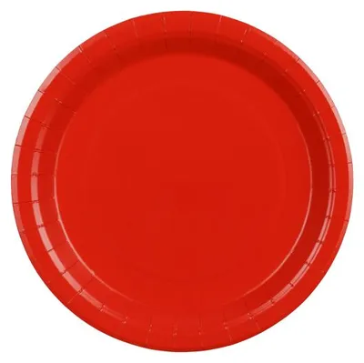 Produktbild von 6x Pappteller, rot, 23 cm
