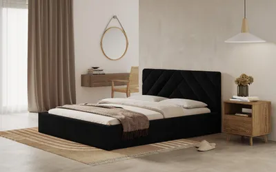 Obrázek produktu pro Postel PRATO 160x200 černá s úložným prostorem