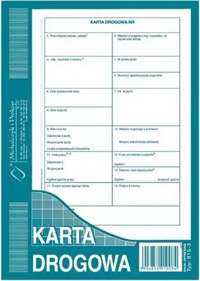 Zdjęcie produktu dla Karta Drogowa A5 815-3