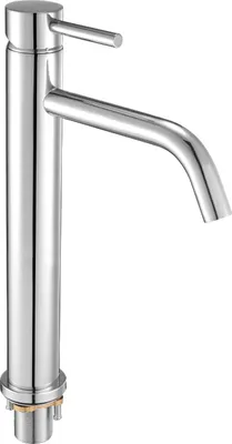 Image de Robinet d'évier VEVOR, robinet chromé argenté pour évier de cuisine, robinet de cuisine avec vidage à bouton-poussoir, convient pour salle de bains camping-car, bar, robinet à bec haut