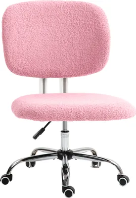 Produktbild von Bürostuhl Ergonomischer Schreibtischstuhl Höhenverstellbar ohne Armlehne Drehstuhl Samt Rosa für Home Office & Gaming