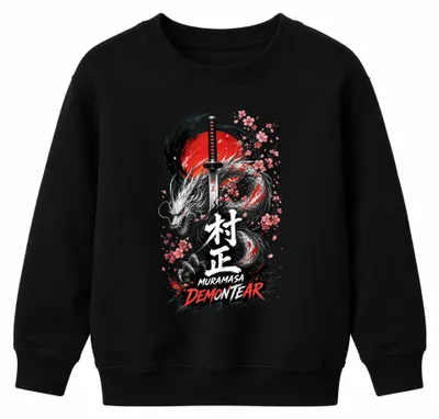 Imagen del producto de Muramasa Demontear Japón, Drache, Katana, Y2K, Bushido, Sudadera con capucha, Negra, Talla 152