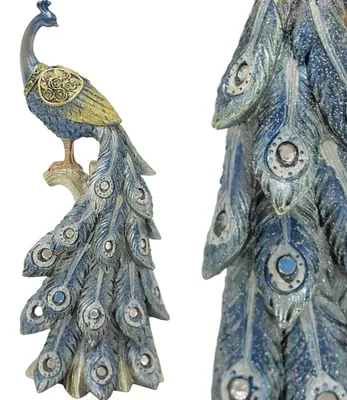 Image de Art-Pol Figurine Paon Décoration Métallique Polyresine 26 cm
