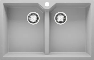 Produktbild von PRIMAGRAN Spülbecken Grau 78x50cm, Granitspüle 2 Becken + Ablauf-Set, Küchenspüle ab 80er Unterschrank - Madrid Twin