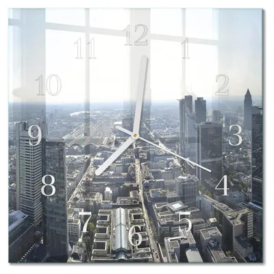 Produktbild von Tulup Glasuhr Wanduhr Küchenuhr Echt-Glas 30x30 cm Modern Dekorativ Geräuschlos Weiße Zeiger - Horizont