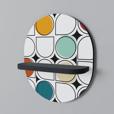 Produktbild von SPACEREBELS Wandregal Holz - dekoratives Hängeregal - Schweberegal für Wohnzimmer - Regalbrett Kinderzimmer Schlafzimmer - Rundes Regal für Wände - 33 x 38 Schwarzes Finish