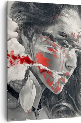 Produktbild von Bild auf Leinwand - Leinwandbild - Einteilig - Frau Gesicht Kunst - 70x100cm - Wand Bild - Wanddeko - Wandbilder - Leinwanddruck - Wanddekoration - Leinwand bilder - Wandbild - PA70x100-3867