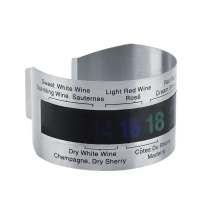 Image de Thermomètre LCD en acier inoxydable pour bouteille de bière, bracelet de vin rouge, capteur de température