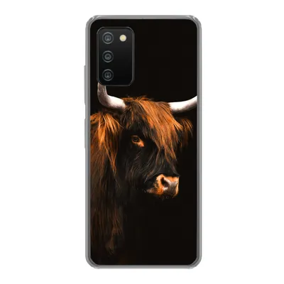 Produktbild von MuchoWow® Handyhülle Schutzhülle Hülle für Samsung Galaxy A03s Schottischer Highlander - Vlies - Kuh Silikon Softcase Handy Hülle - Schutz