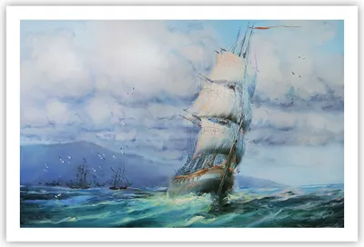 Produktbild von Poster - Poster ohne Rahmen - Meer Segelschiff - 91,5x61 cm - Wand Bild - Wanddeko - Wandbilder - Kunstposter - Wandposter - Bilder - Kunstdruck - Wanddekoration - Wandbild - P2XAA91x61-3782