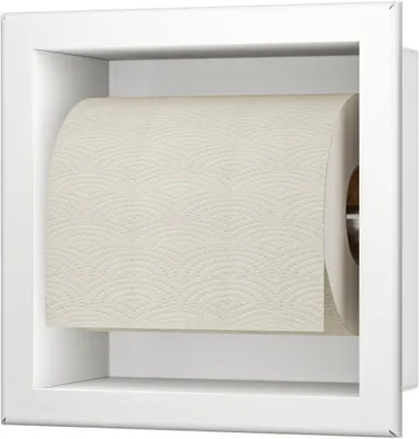 Obrázek produktu pro Nástěnný držák toaletního papíru, 17,3 x 17,3 x 8,7 cm, bílý, nerezová ocel, pro koupelnu