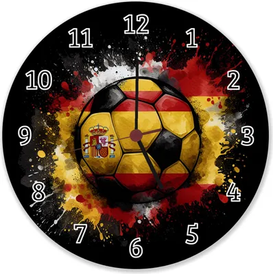 Produktbild von Fußball Spanien Flagge Wanduhr aus Alu